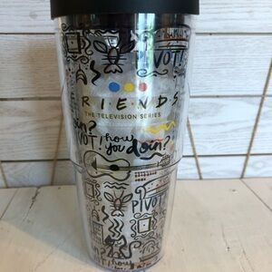 Tervis Friends Tumbler  Black Lid 24 oz cup Warner Brothers New!